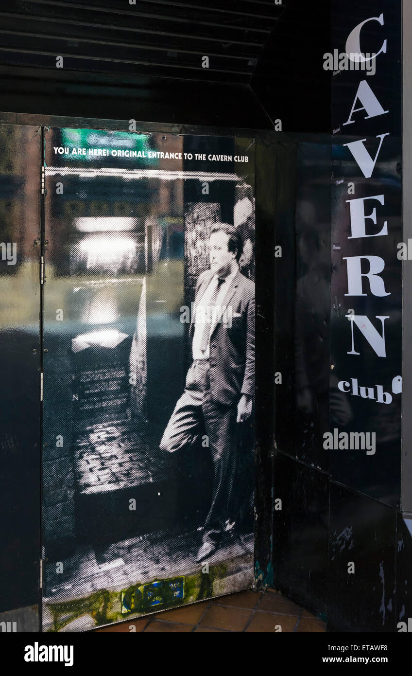 L'entrata originale al Cavern Club, Mathew Street, Liverpool, Merseyside England, Regno Unito Foto Stock