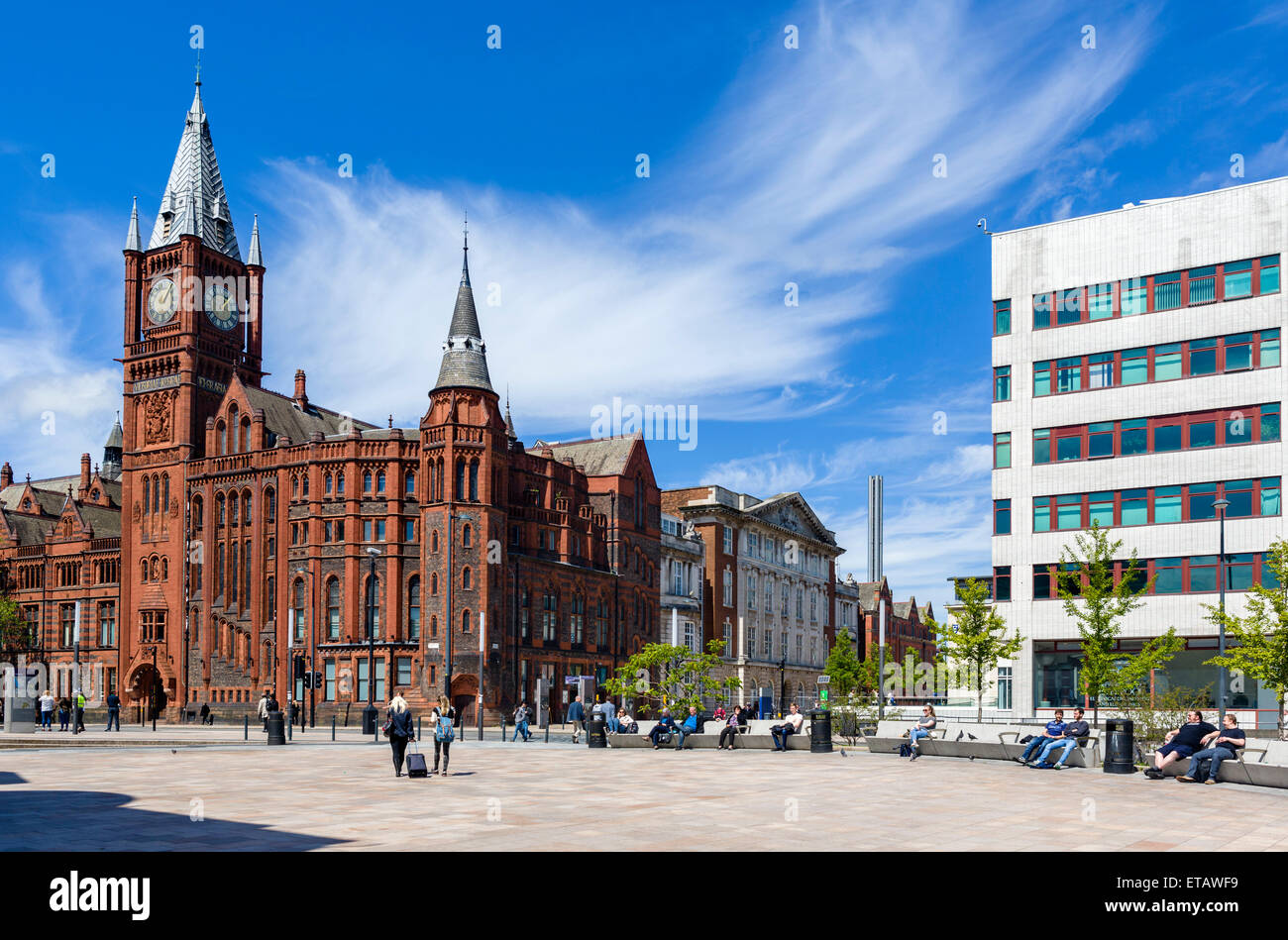Università di Liverpool guarda verso il Victoria Building, Brownlow Hill, Liverpool, Merseyside England, Regno Unito Foto Stock