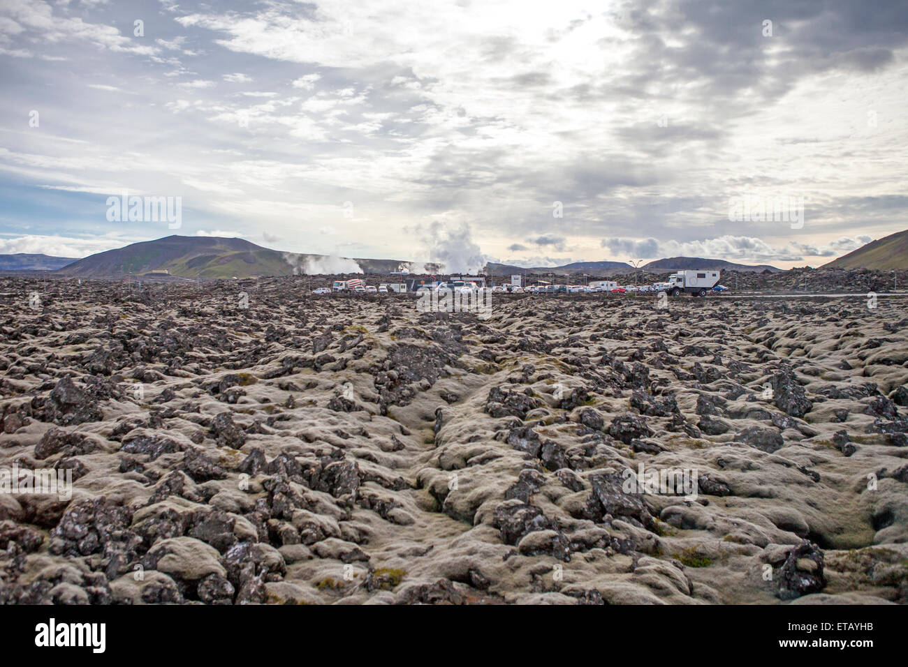 Tipico di lava vulcanica di paesaggio in Islanda Foto Stock