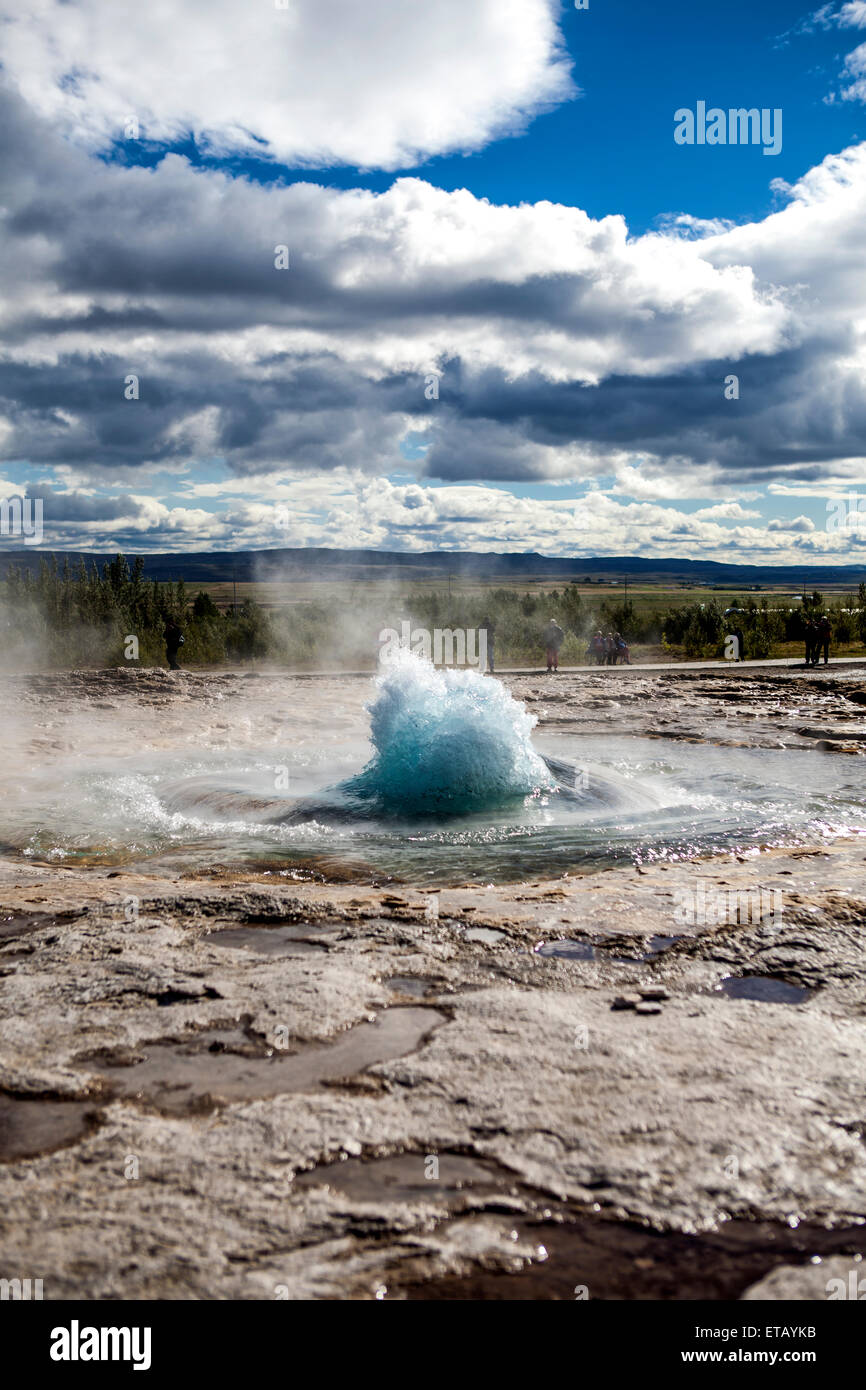 Geyser, Haukadalur, Golden Circle vicino a Reykjavik in Islanda Foto Stock Geyser, Haukadalur, Golden Circle vicino a Reykjavik in Islanda Foto Stock