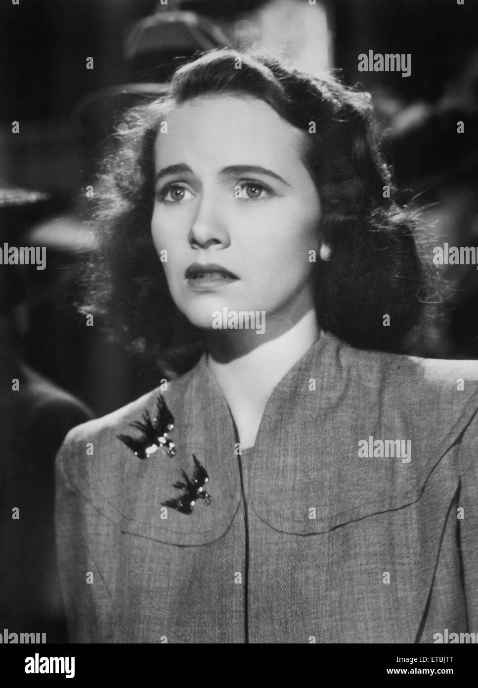 Teresa Wright, sul set del film 'ombra di dubbio', 1943 Foto Stock
