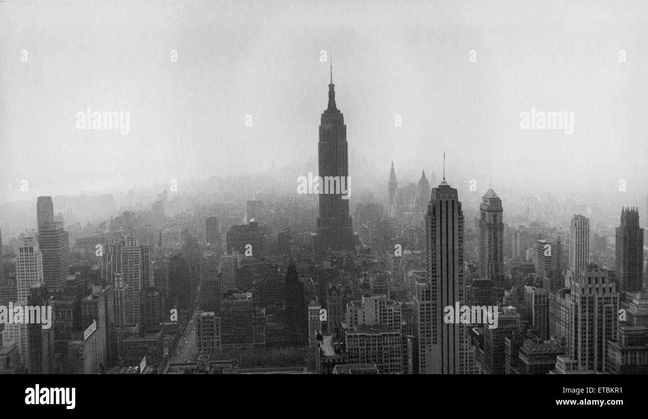 Skyline di New York City, Stati Uniti d'America, circa 1950 Foto Stock
