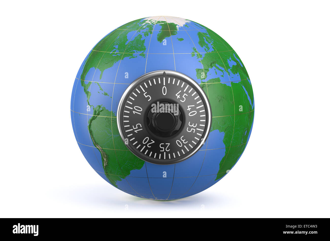 La sicurezza del mondo concetto isolato su sfondo bianco Foto Stock