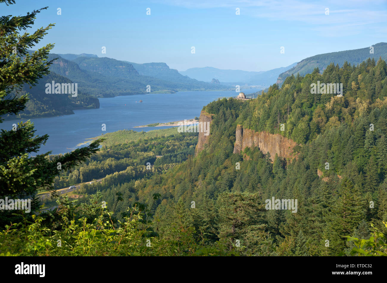 La Columbia River Gorge Vista house e dintorni Scena Oregon. Foto Stock