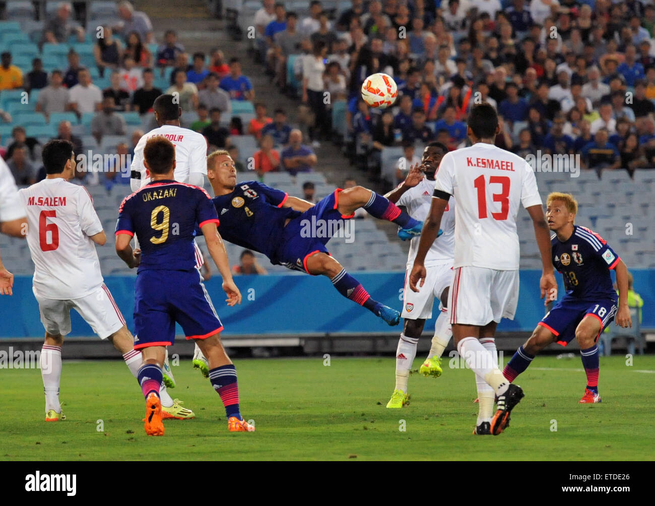 Il Giappone è stato battuto in una pena shootout dagli Arabi Uniti Emirites nell'AFC Quarti di Finale stasera, che rappresenta il più grande shock risultato nella storia del torneo con: Keisuke Honda dove: Sydney, Australia quando: 23 Gen 2015 Credit: WENN.com Foto Stock