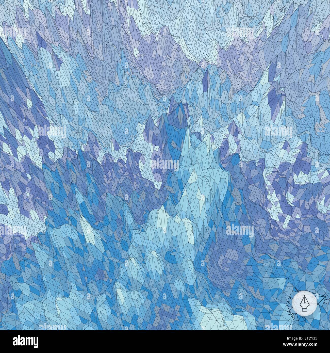 Paesaggio Astratto dello sfondo. Mosaico illustrazione vettoriale. Può essere utilizzato per il banner, flyer, per la copertina del libro, poster, banner web. Illustrazione Vettoriale