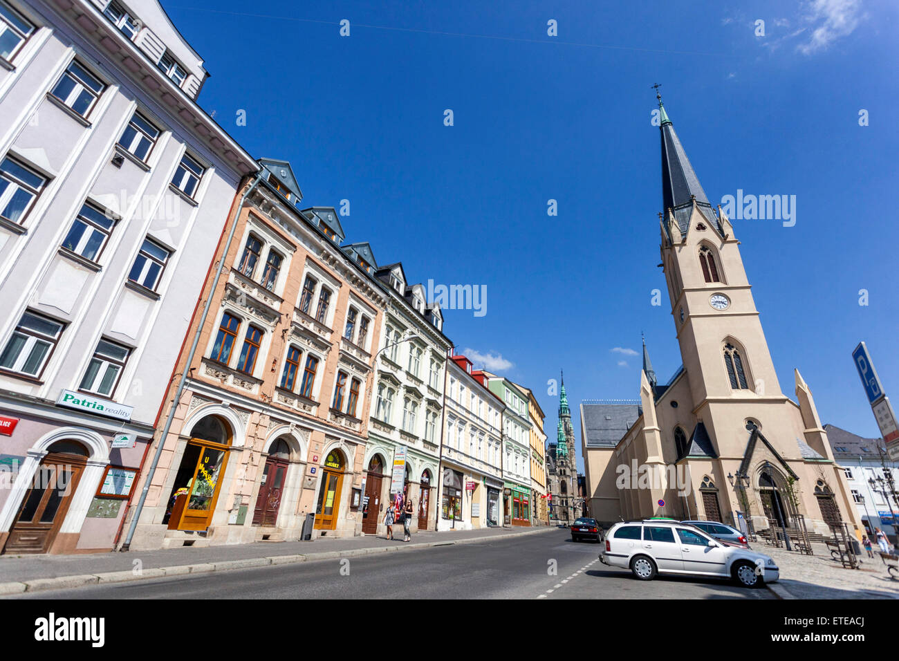 Liberec, Nord cittadina boema, Chiesa di Sant'Antonio, Repubblica Ceca Foto Stock