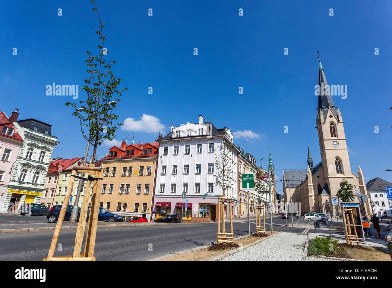 Liberec, Nord cittadina boema, Chiesa di Sant'Antonio, Repubblica Ceca Foto Stock
