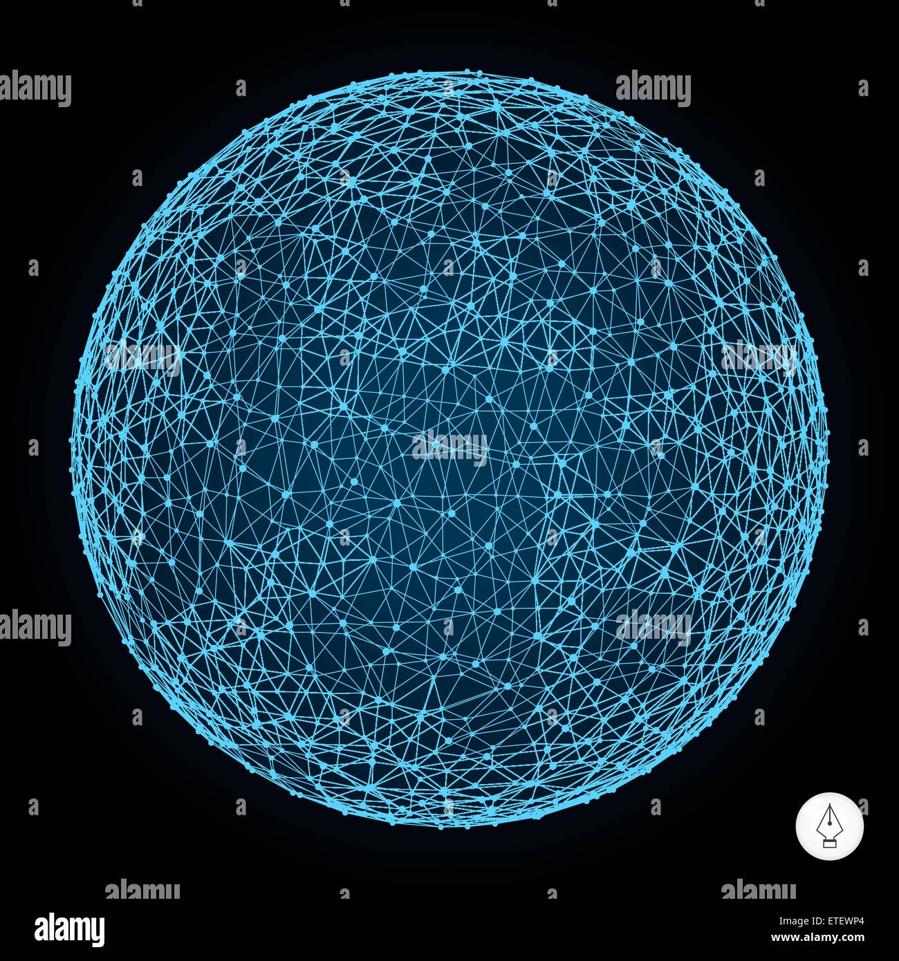 3d sfera. Global connessioni digitali. Concetto tecnologico. Illustrazione Vettoriale. Illustrazione Vettoriale