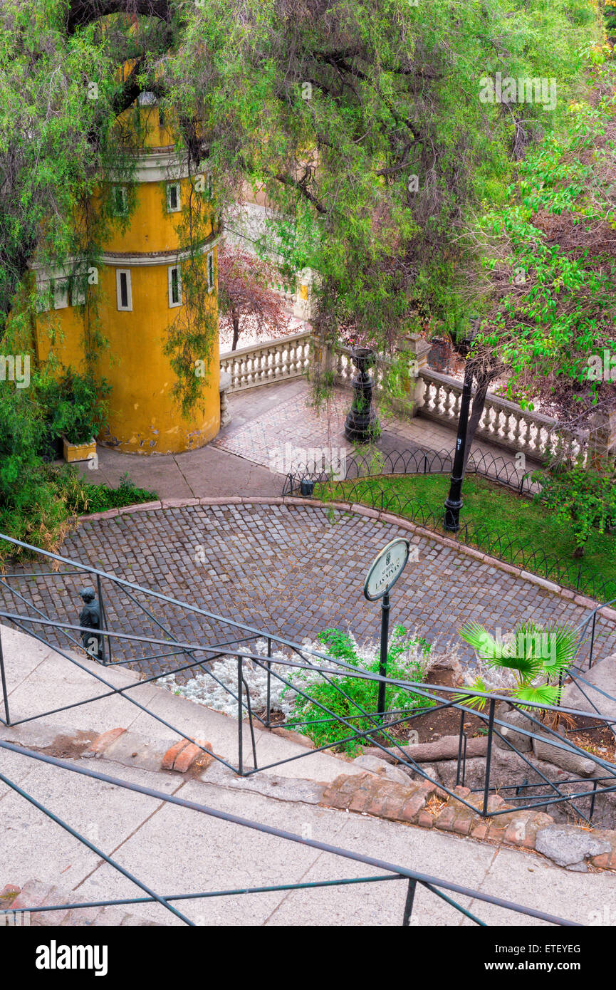 Cerro Santa Lucia Park, Fondazione luogo di Santiago del Cile Foto Stock