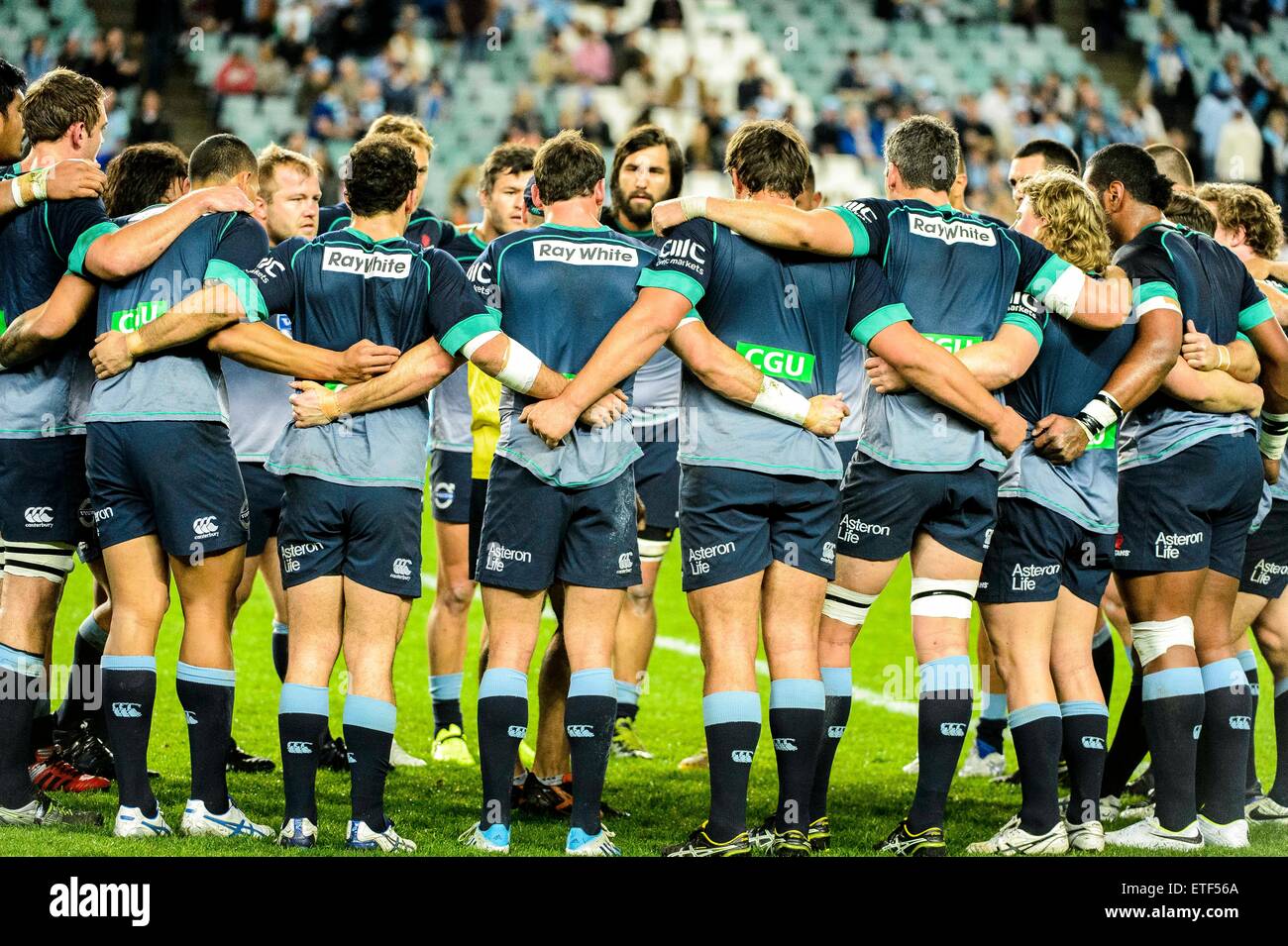 Sydney, Australia - 13 Giugno 2015: NSW Waratahs ospiterà la loro seconda successivi Super Rugby semi-finale, dopo una dominante 31-5 vittoria nel Queensland rossi a Stadio Allianz a Sydney il 13 giugno 2015 a Sydney, in Australia. Credito: MediaServicesAP/Alamy Live News Foto Stock