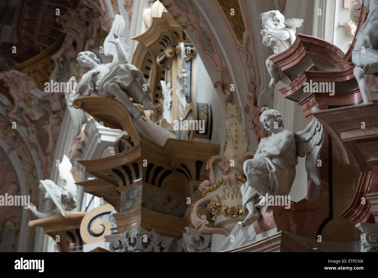 Chiesa Conventuale, XVIII secolo Viennese in stile barocco, Novacella (Neustift), Italia Foto Stock