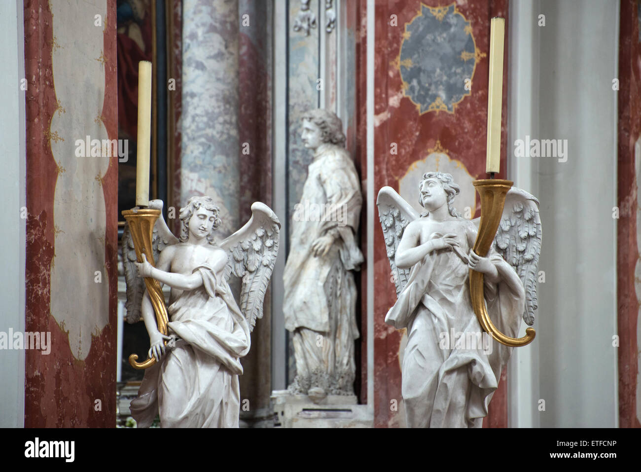 Chiesa Conventuale, XVIII secolo Viennese in stile barocco, Novacella (Neustift), Italia Foto Stock