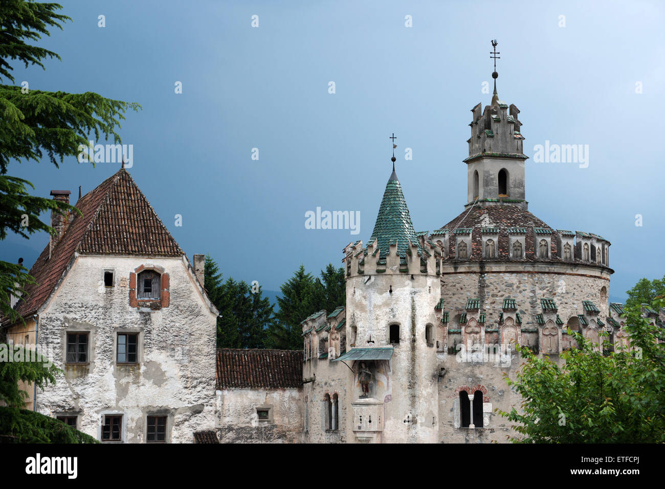 San Michele Cappella, Engelsburg, Neustift vicino a Bressanone, Bressanone, Alto Adige, Italia, Europa Foto Stock