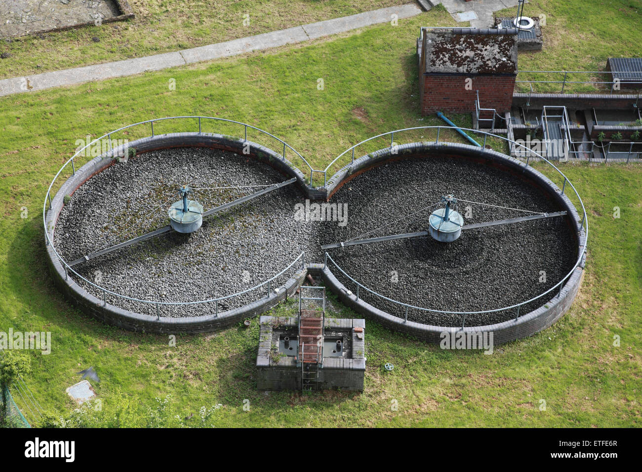 L'impianto di trattamento delle acque a Froncysyllte, il Galles del nord Foto Stock