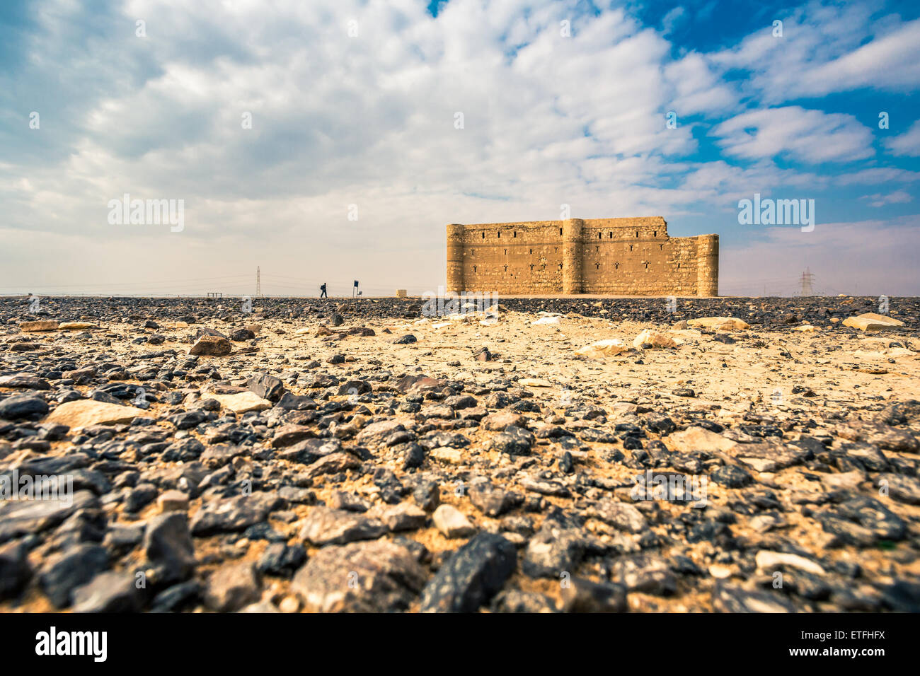 Il castello di deserto di Qasr Kharana nei pressi di Amman Foto Stock