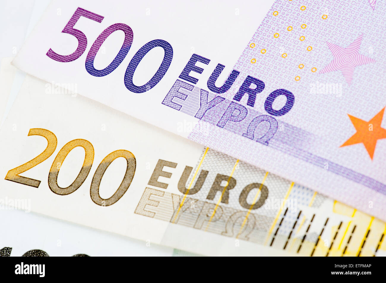Valuta Euro carta nota dello sfondo. Foto Stock