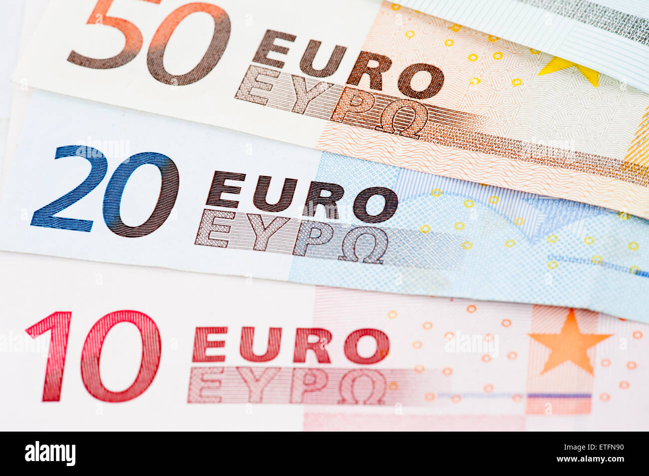 Valuta Euro carta nota dello sfondo. Foto Stock