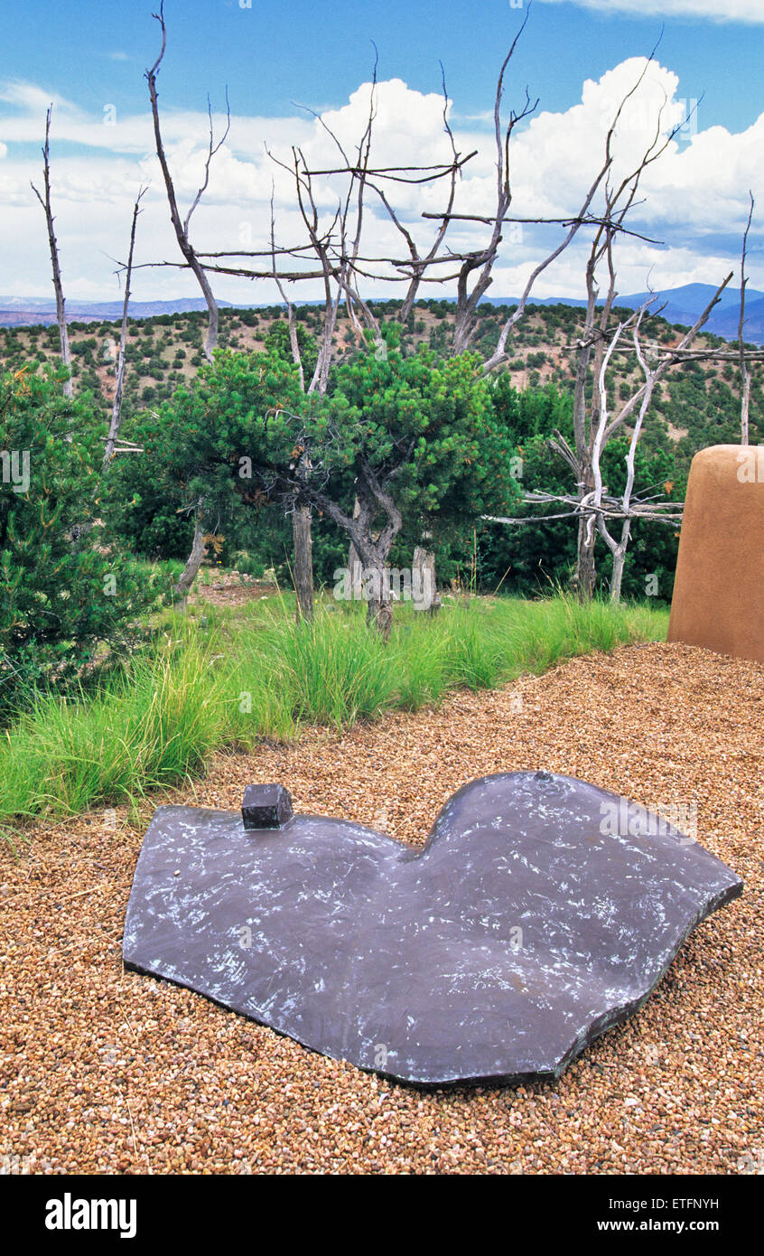 Progettato da Martha Schwartz di Boston, il giardino di Nancy Dickenson n Santa Fe ha un numero di elementi modernista. Foto Stock