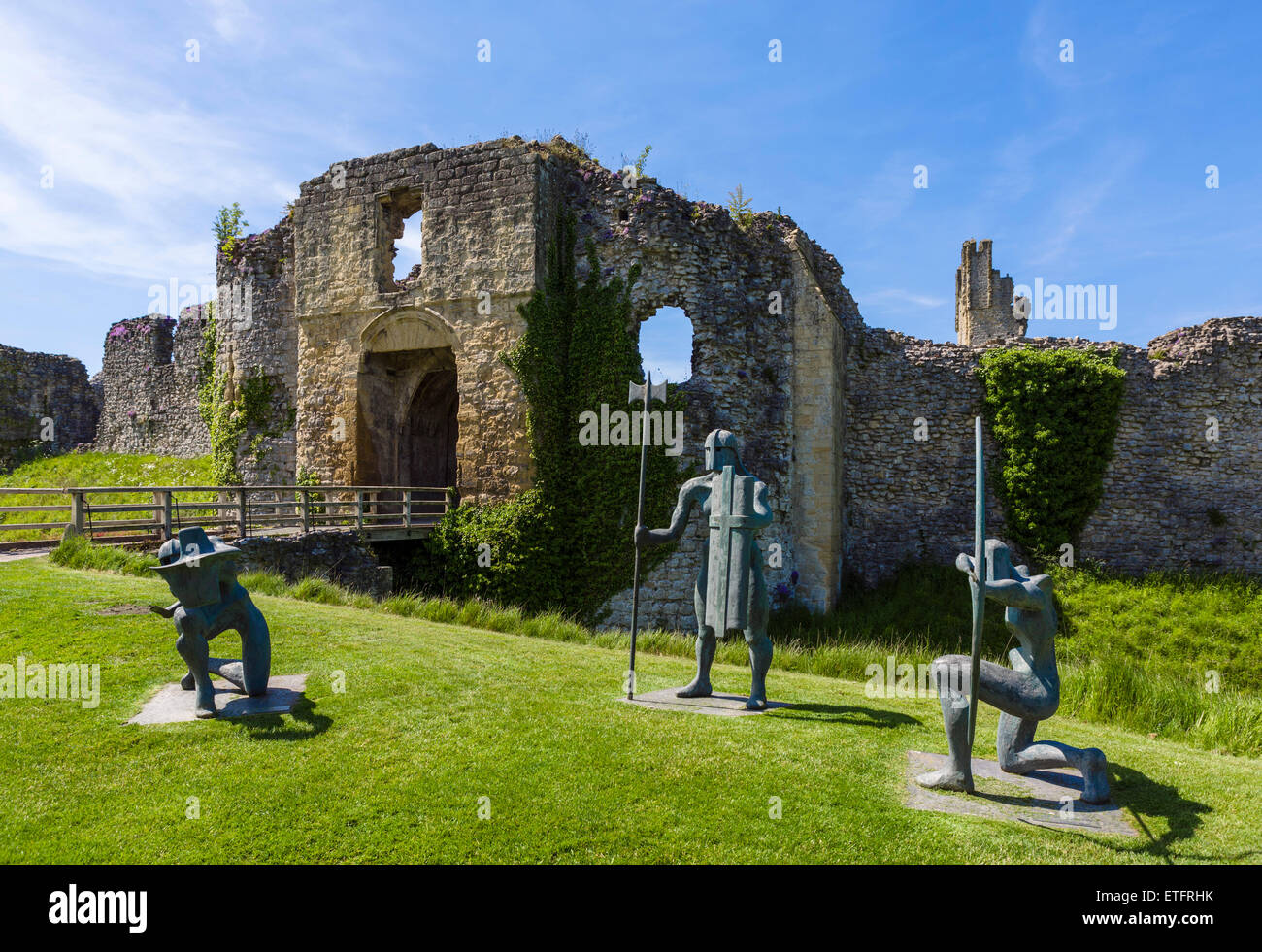 Ingresso al Castello di Helmsley, Helmsley, North Yorkshire, Inghilterra, Regno Unito Foto Stock
