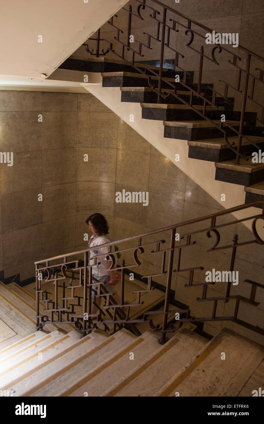 Art Deco scala, Hornsey Town Hall, Londra Foto Stock