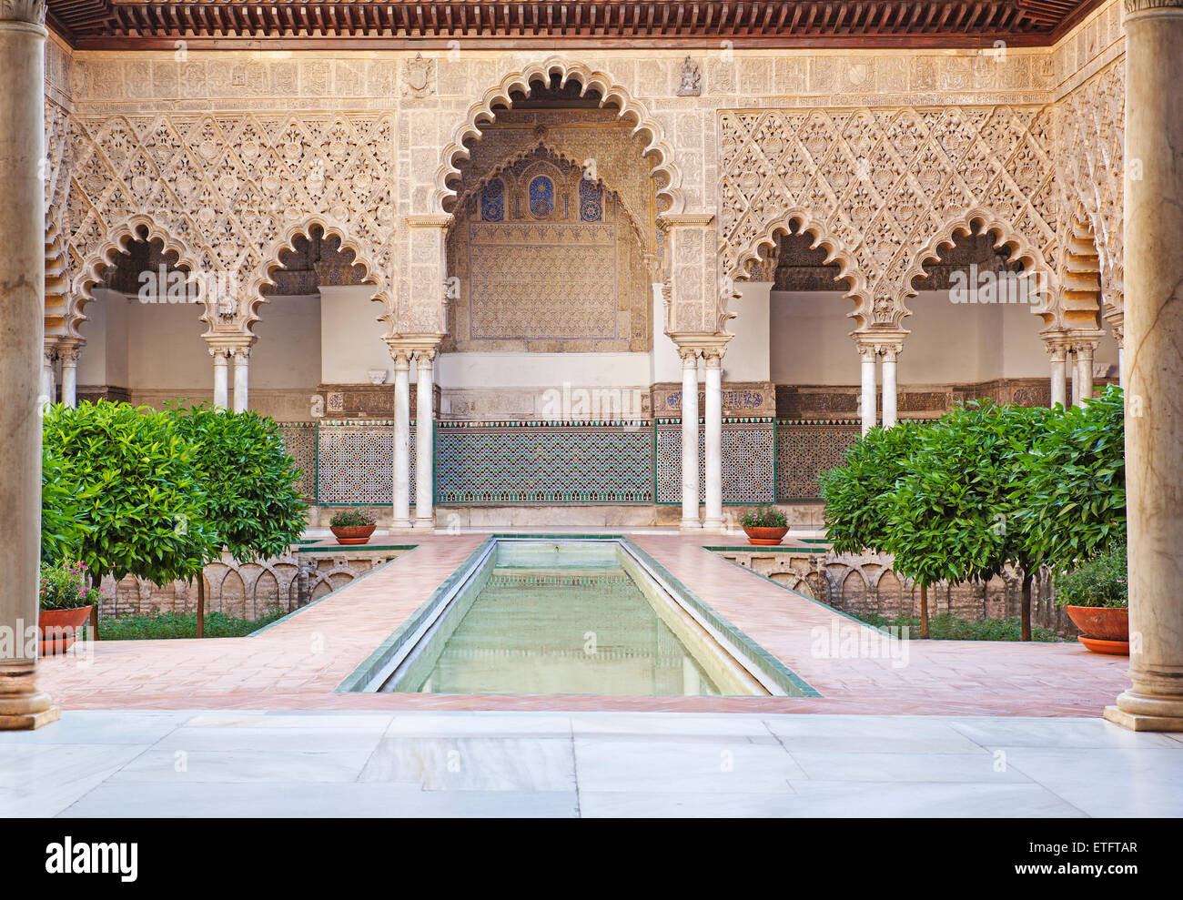 Real palazzo di Alcazar, Siviglia, in Andalusia, Spagna Foto Stock