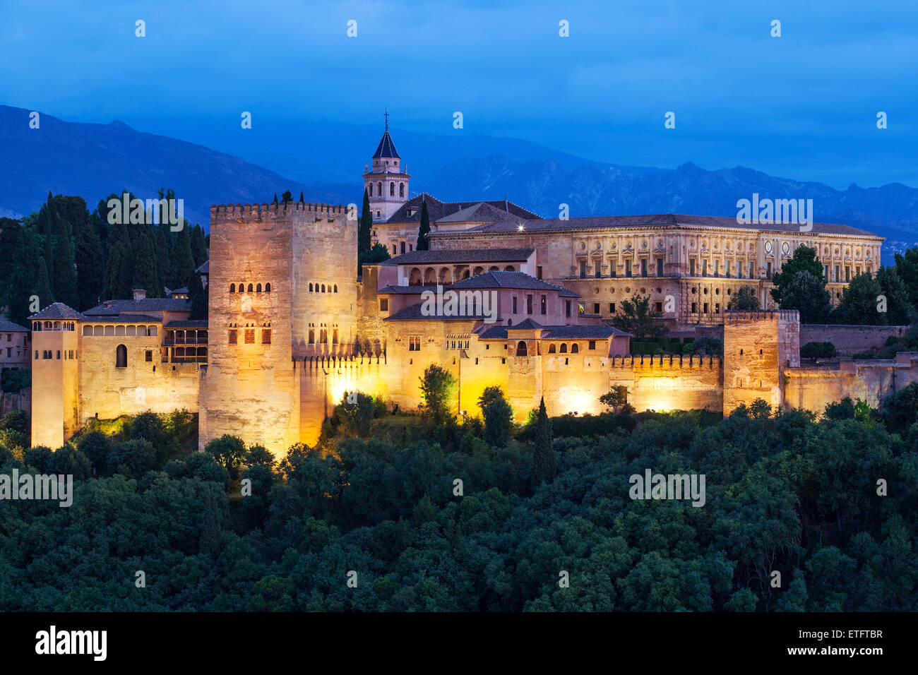 L'Alhambra di Granada - palazzo moresco in Andalusia, Spagna Foto Stock