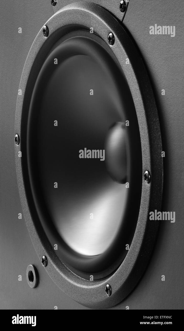 A bassa frequenza altoparlante con diaframma vibrante. Foto Stock