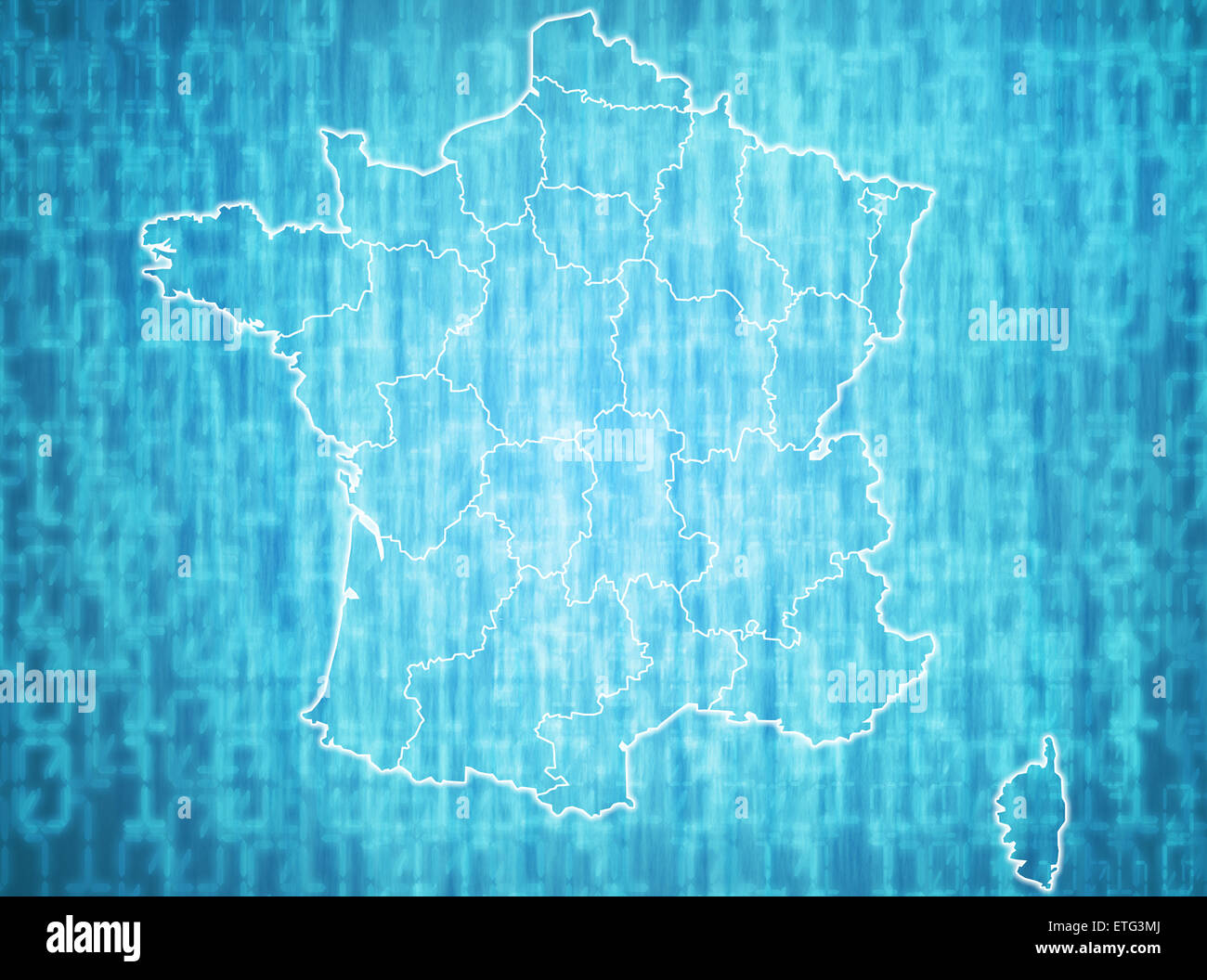 Nuove regioni francia dal momento che mappa politica immagini e