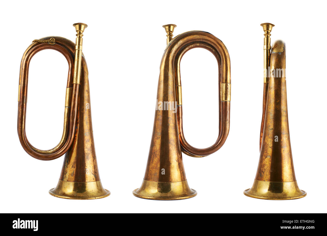 Tromba strumento musicale isolato Foto Stock