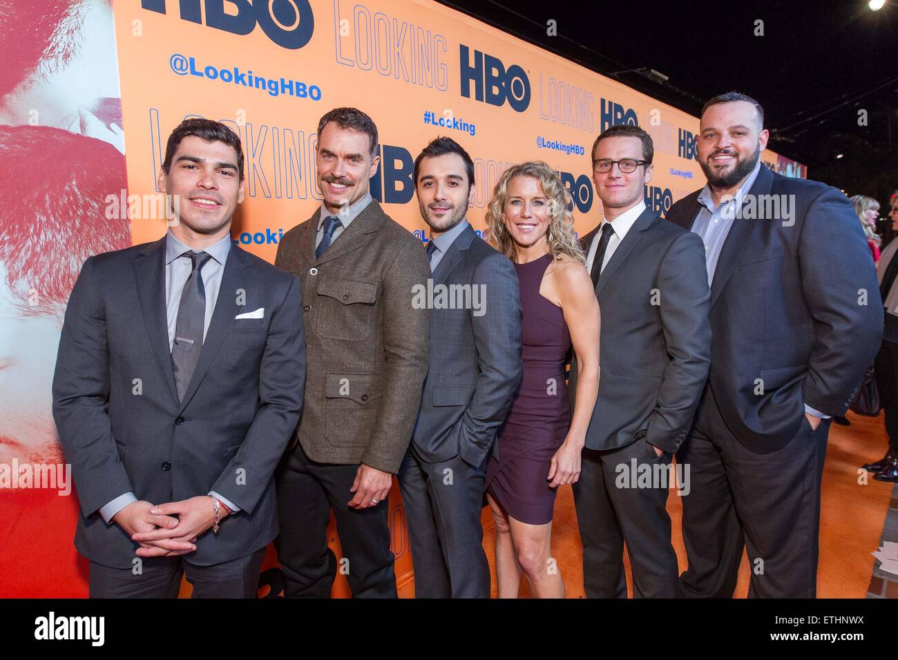 HBO presenta la prima mondiale di "guardare" - Arrivi con: Raul Castillo, Murray Bartlett, Frankie J. Alvarez, Lauren Weedman, Jonathan Groff, Daniel Franzese dove: San Francisco, California, Stati Uniti quando: 07 Gen 2015 Credit: Drew Altizer/WENN.com Foto Stock