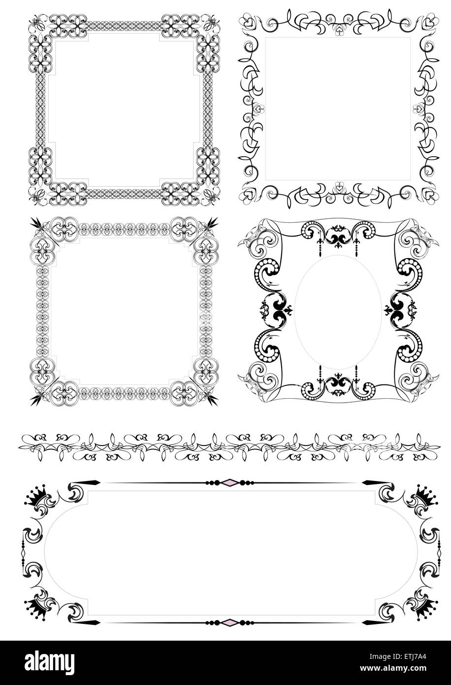 Raccolta di vettore di cornici e ornamenti con un testo di esempio Immagine  e Vettoriale - Alamy