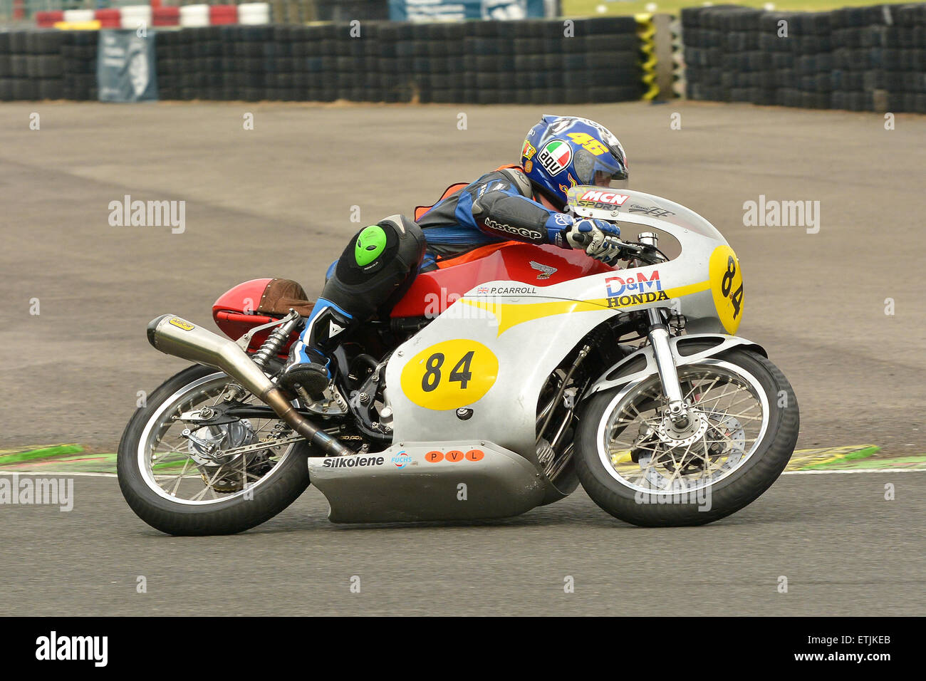 Motore storico-bike racing. Classic Racing Moto Club CRMC - Classic Bike Race riunione.. Circuito di Croft Darlington 2016 Foto Stock
