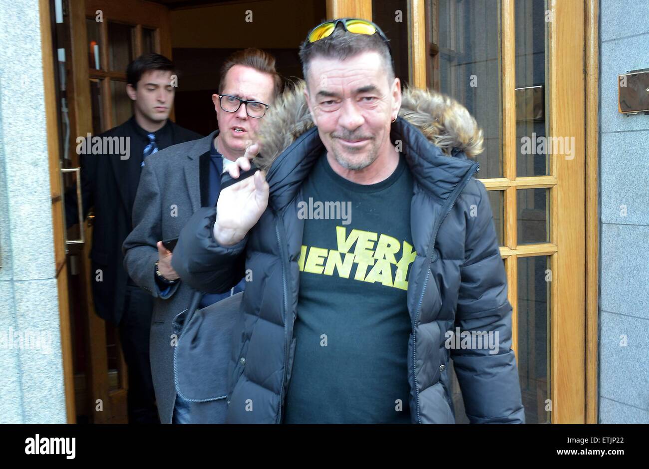 I membri di 80s new wave band Spandau Ballet visto lasciare il Clarence Hotel per eseguire la prima notte del loro Soulboys del mondo occidentale Live Tour a 3Arena, Dublino, Irlanda - 03.03.15. Dotato di: John Keeble dove: Dublino, Irlanda quando: 03 Mar 2015 Credit: WENN.com Foto Stock