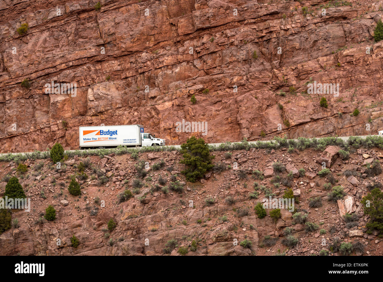 Un carrello vicino al Flaming Gorge Dam in Utah STATI UNITI D'AMERICA Foto Stock