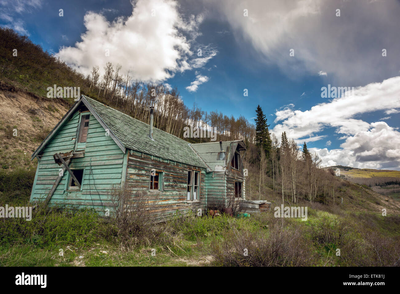 Gli edifici abbandonati del vecchio west, in Colorado USA Foto Stock