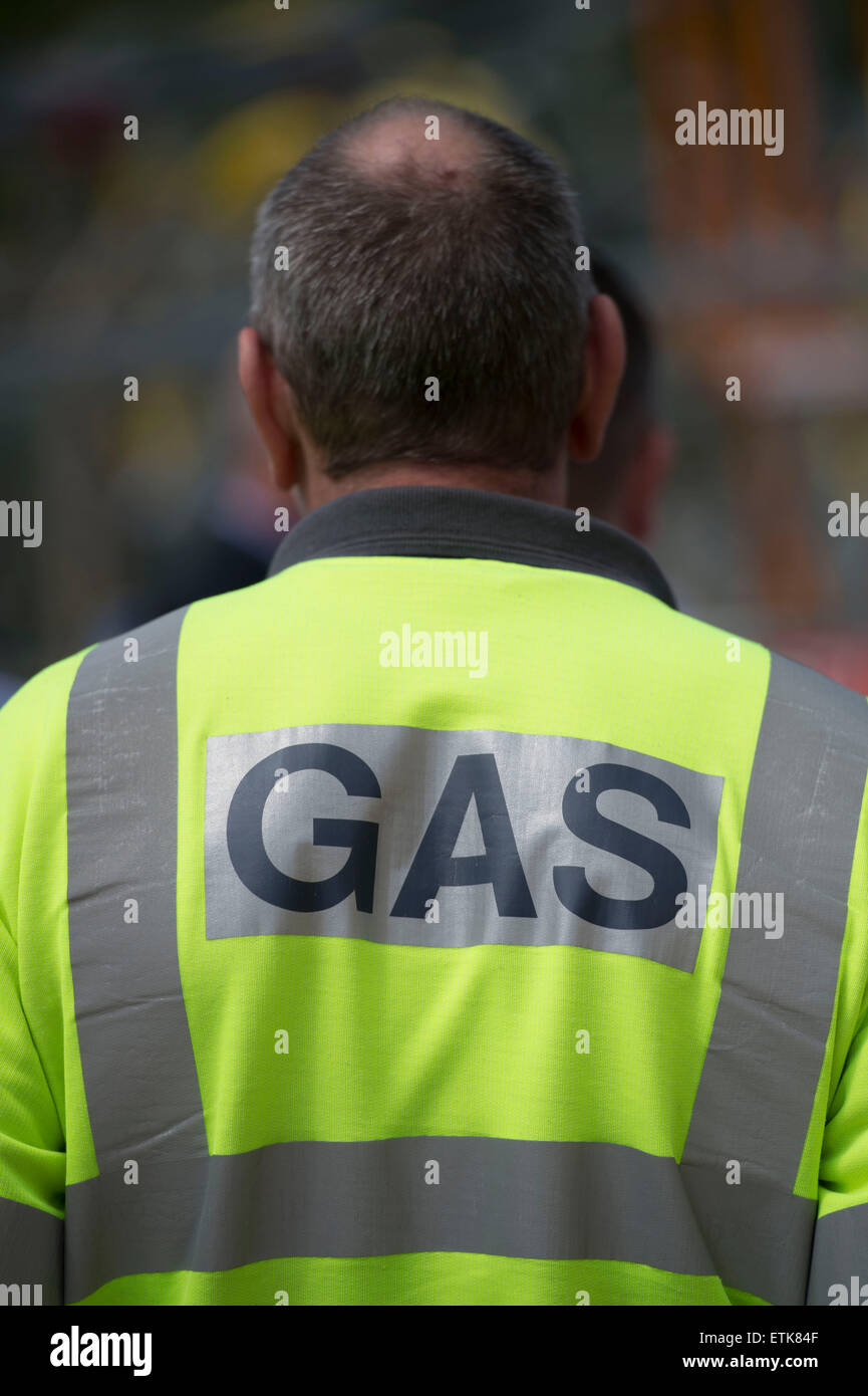 Un ingegnere del gas di lavoro. Foto Stock