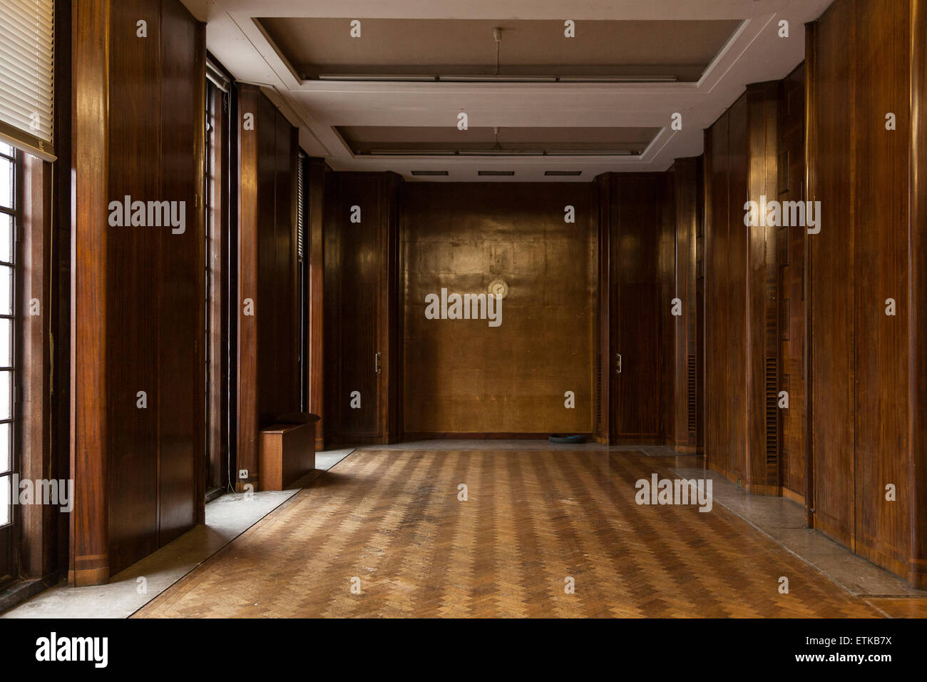 Art Deco sala riunioni in Hornsey Town Hall, Crouch End, London, Regno Unito Foto Stock