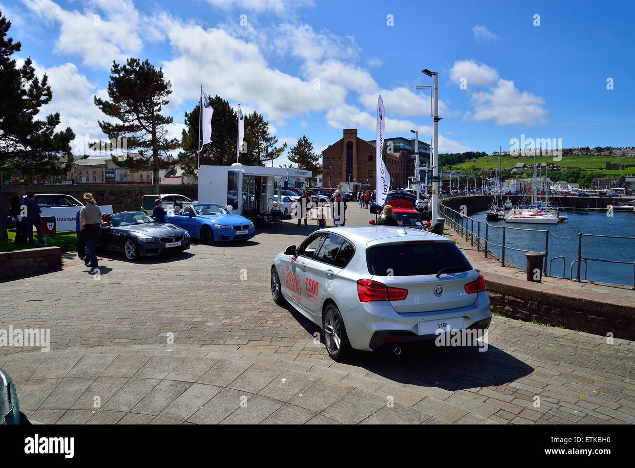 Whitehaven porto e marina motor show West Cumbria 2015 Foto Stock