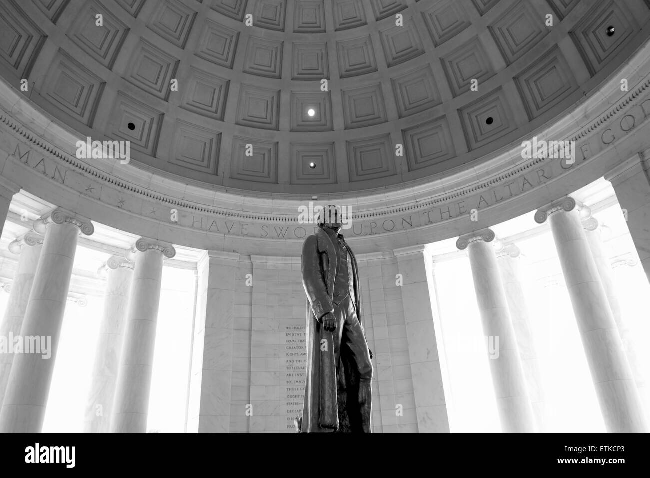 Thomas Jefferson statua al Jefferson Memorial a Washington DC Foto Stock