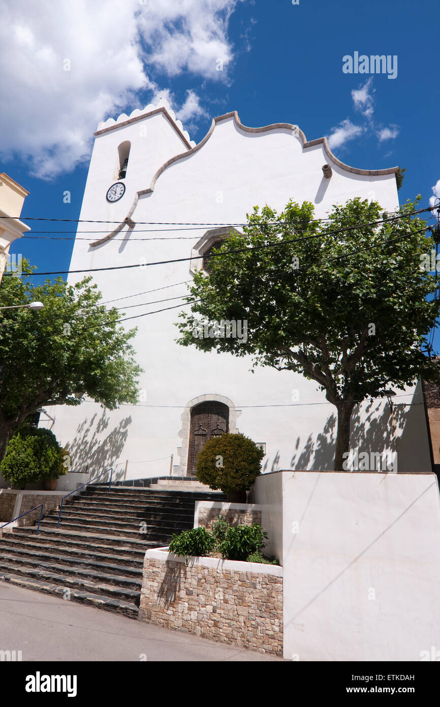 Santa Maria de les Neus chiesa. Xviii secolo. El Port de la Selva. Foto Stock