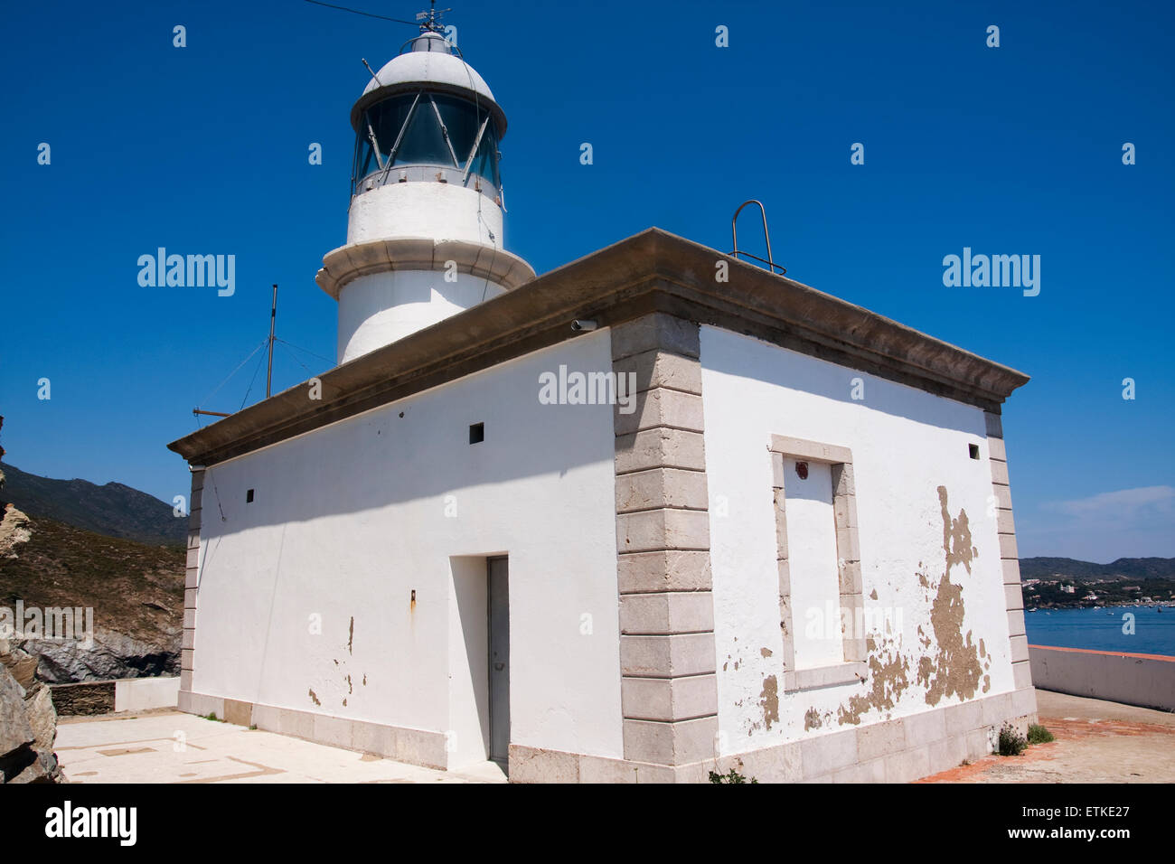 Cala Nans faro. Cadaqués. In Spagna, in Catalogna, provincia di Girona, Alt Empordà, Cadaqués. Foto Stock