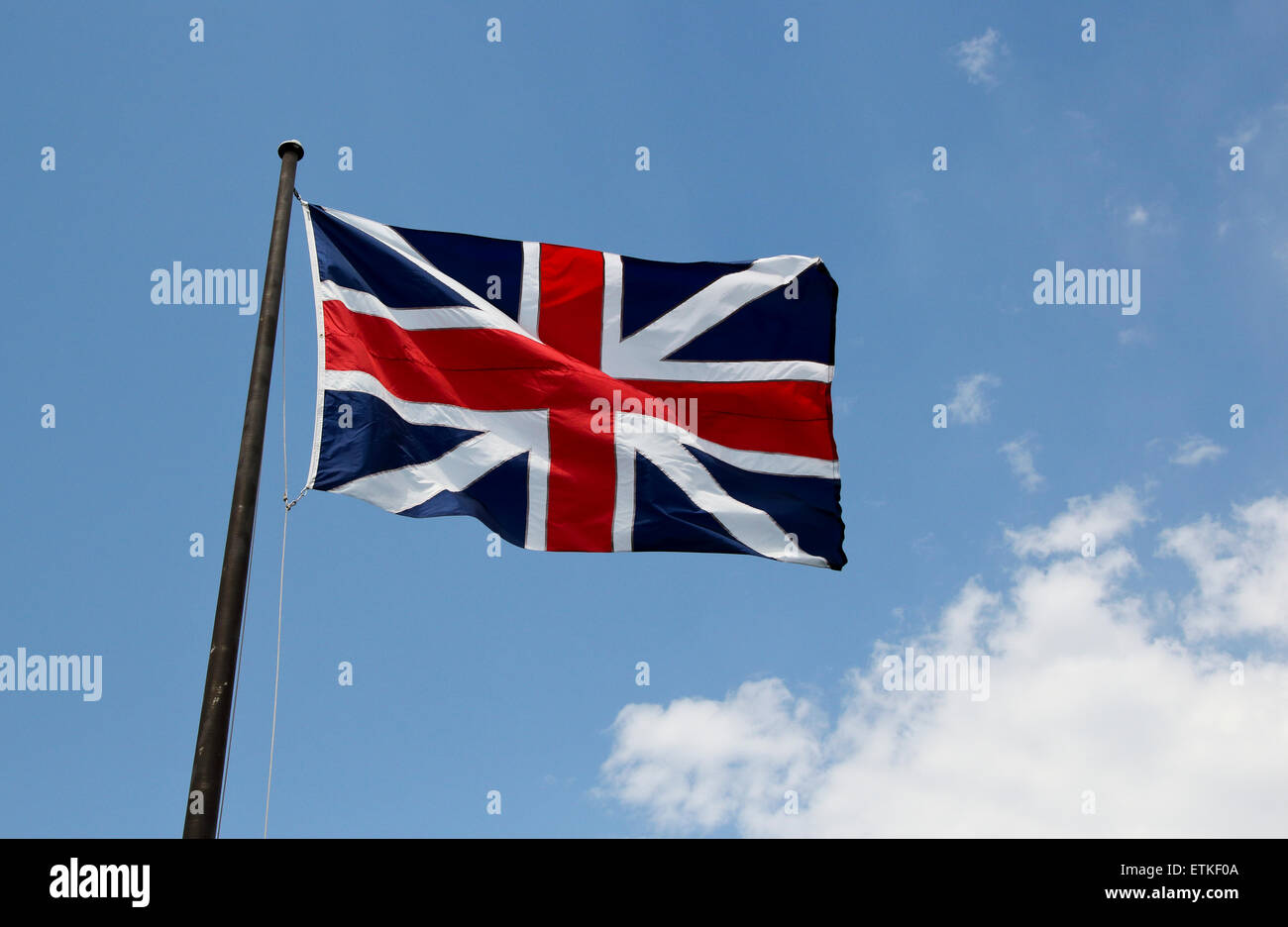 Guerra rivoluzionaria era Union Jack flag di battaglia. Fort al Crown Point New York STATI UNITI D'AMERICA US America Adirondack State Park Foto Stock