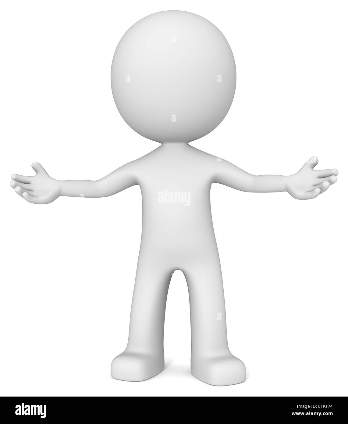 Il tizio 3D carattere invitare a braccia aperte. Foto Stock