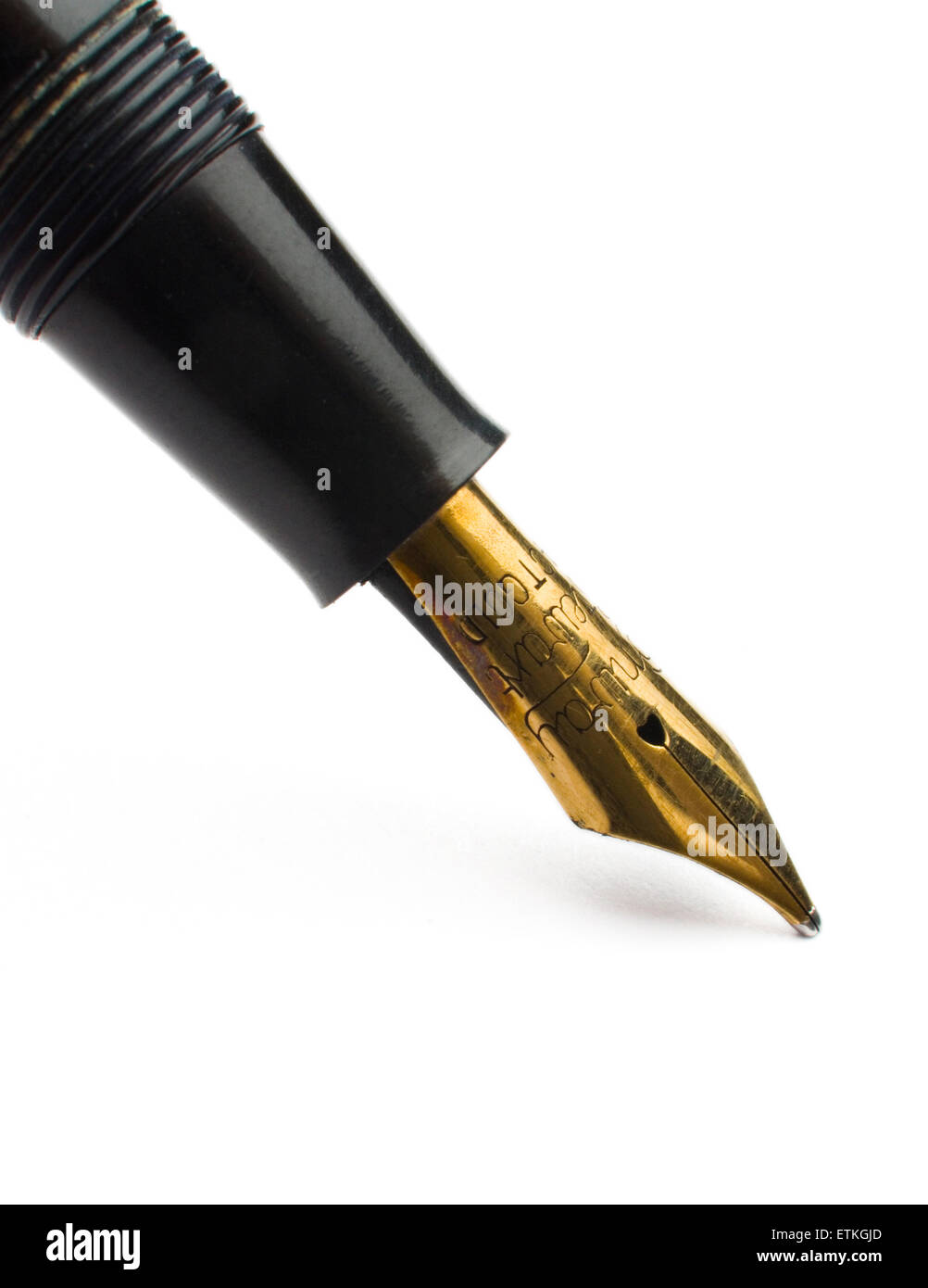 Pennino in oro di un vintage Conway Stewart fountain pen (modello #84). Foto Stock