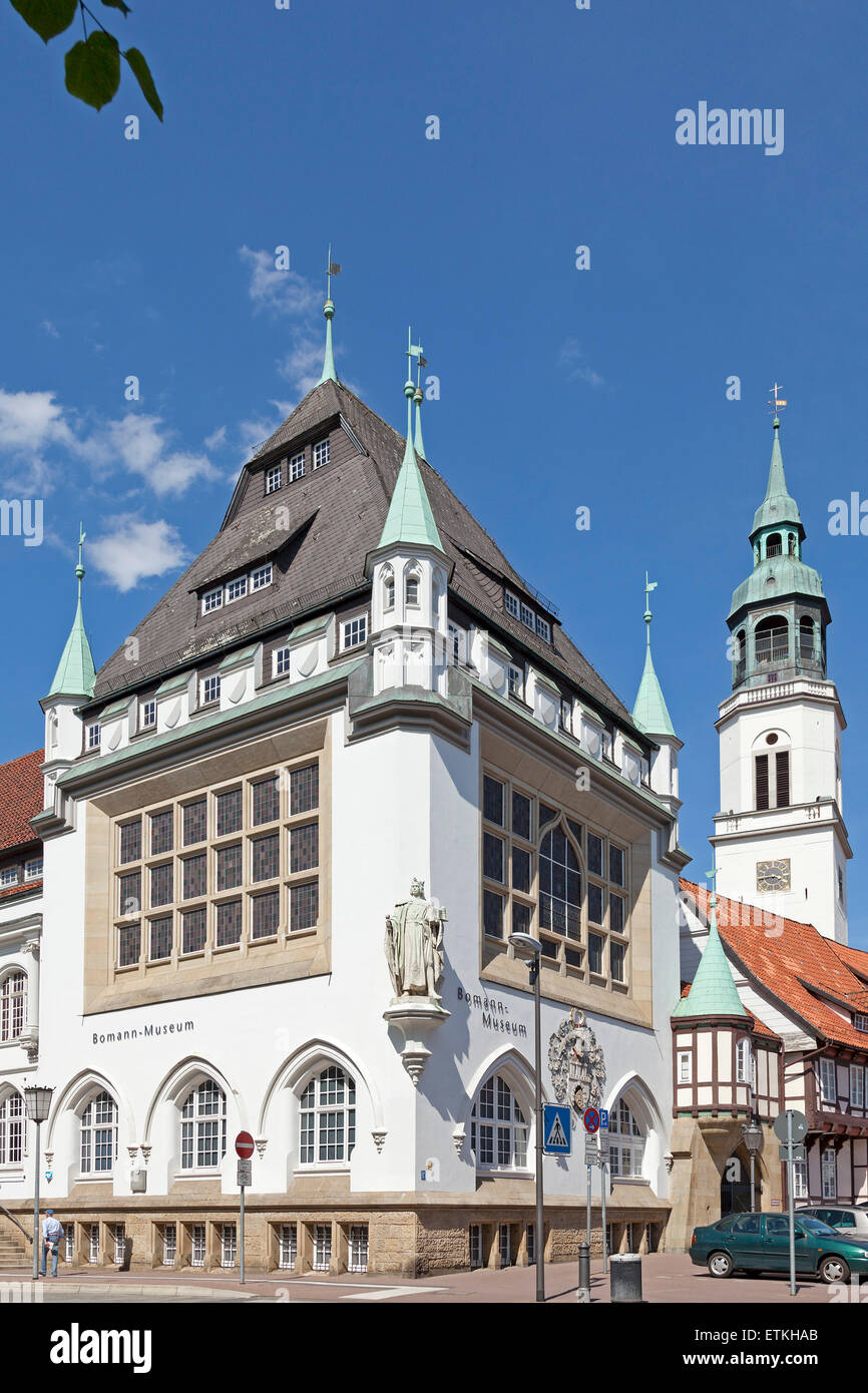 Bomann Museum e Chiesa di Santa Maria, Celle, Bassa Sassonia, Germania Foto Stock