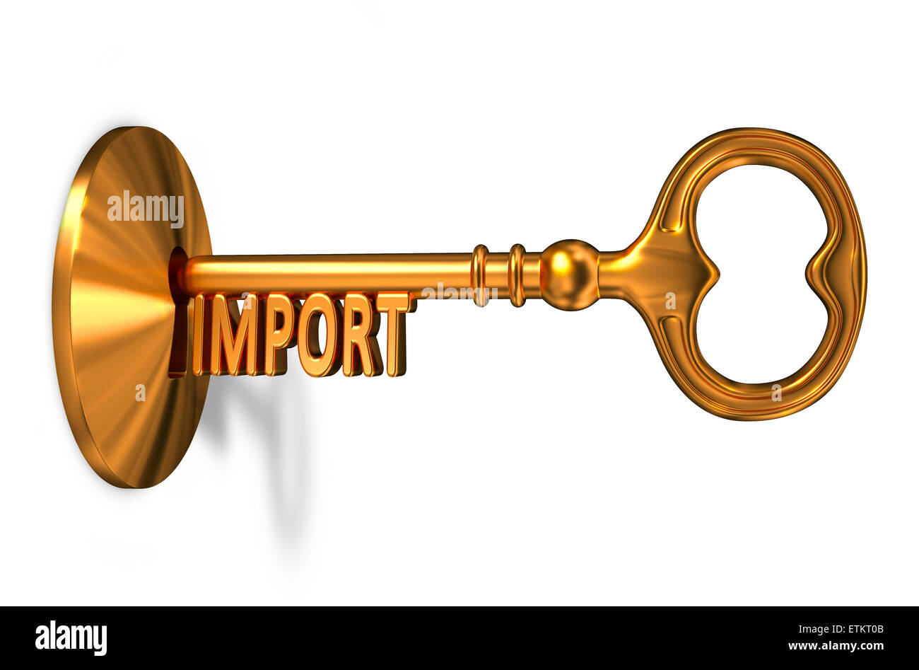 Import - Golden Key viene inserita nel foro di serratura. Foto Stock