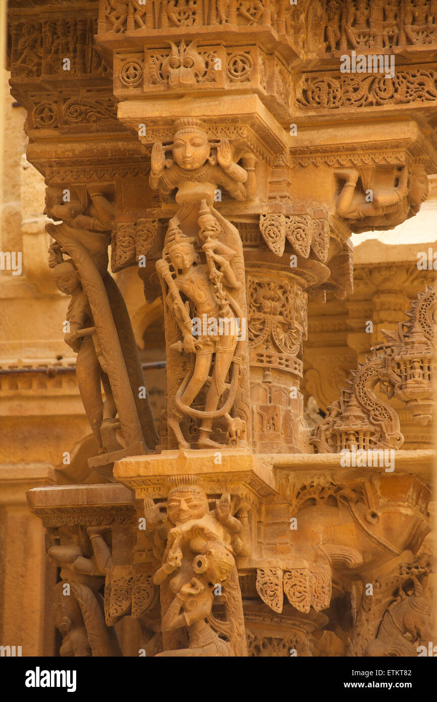 Tempio Jain, Jaisalmer fort, Jaisalmer, Rajasthan, India Foto Stock