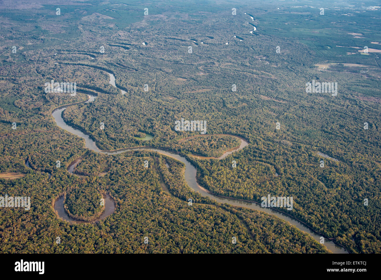 Vista aerea del fiume nella parte orientale, STATI UNITI D'AMERICA Foto Stock