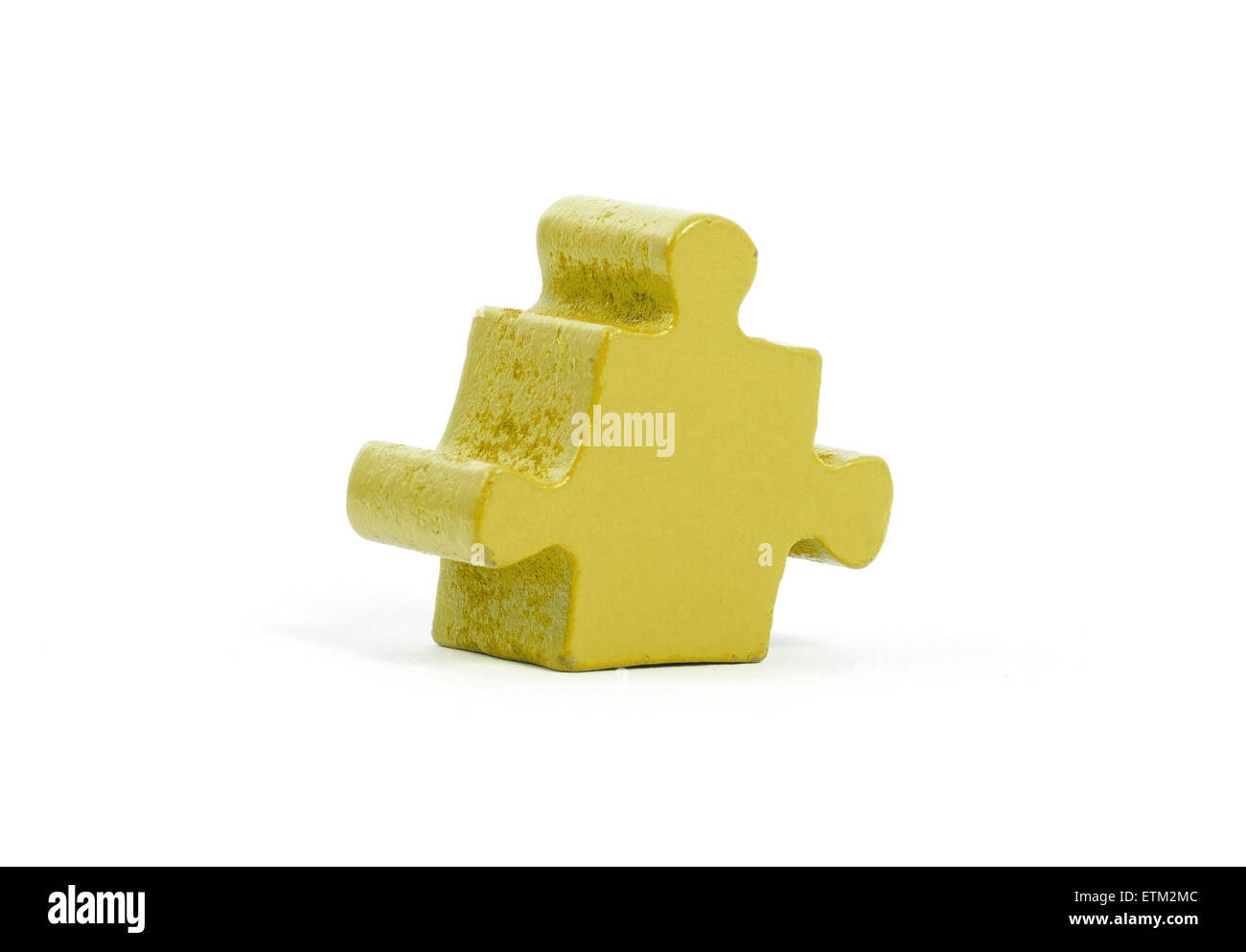Grande puzzle pezzo, isolato su bianco Foto Stock